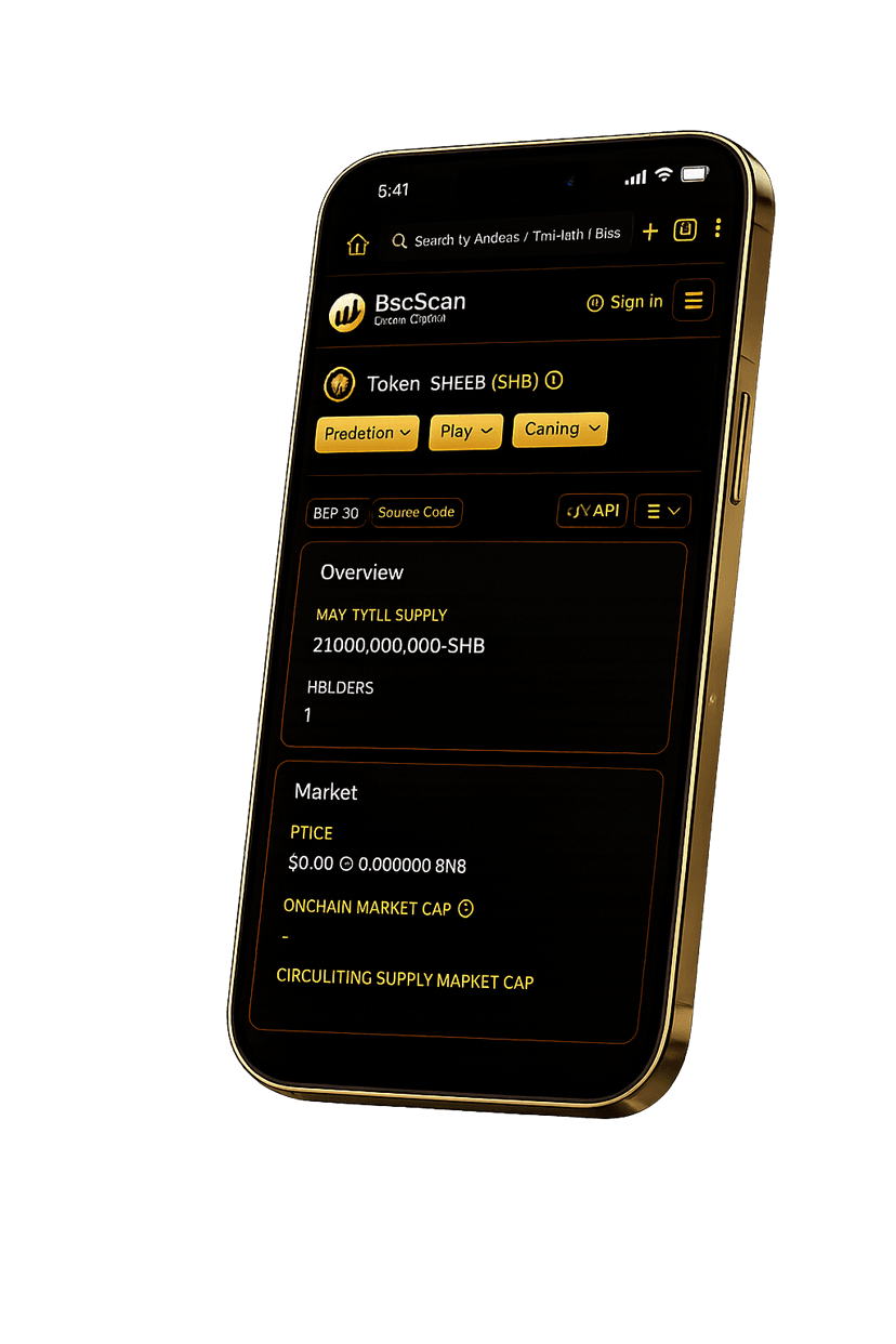 SHEEB token on BscScan mobile view